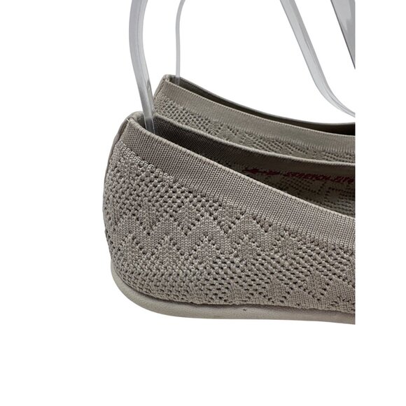 Skechers Cleo Sport Womens Knit Ballet Flats - Taupe Gray Slip-On Shoes Size 7 - Picture 2 of 12